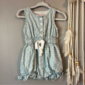 Sweethoney Blue Polka Dot Romper